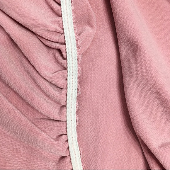 Tie Neck Layer Dress Shirt, Lightweight Stretchy Rouched, Size XXS - Picture 6 of 6